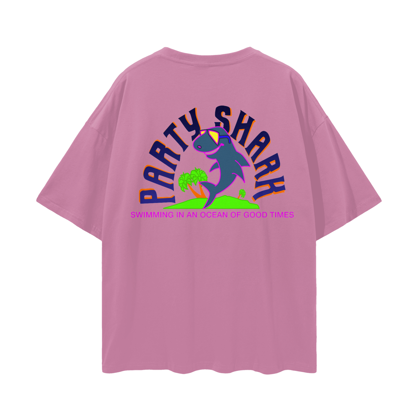 PARTY SHARK- Deep Drop Shoulder Tee - 190 GSM