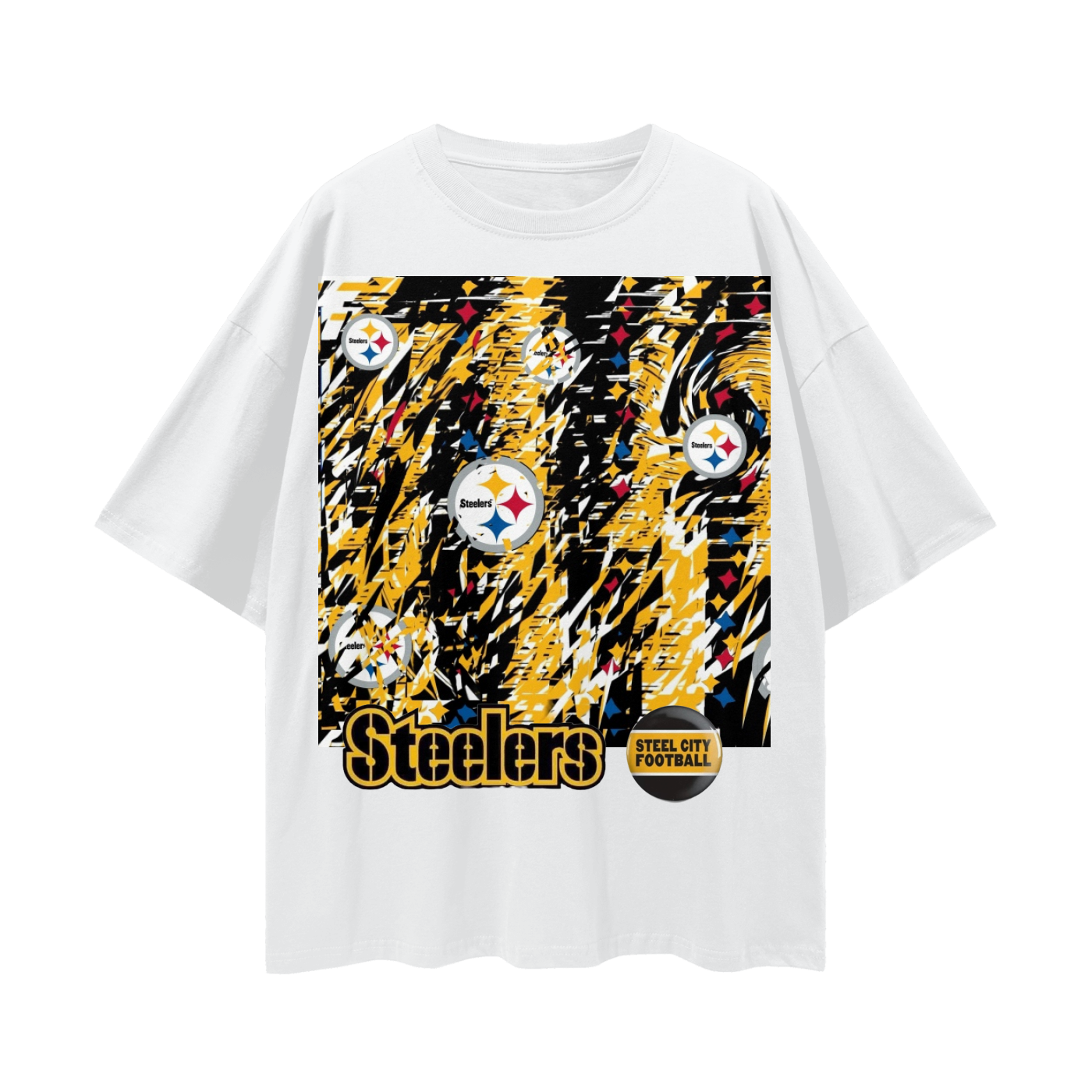 Steelers- Deep Drop Shoulder Tee - 190 GSM