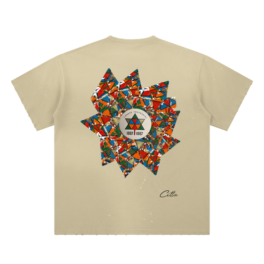 Canada Centennial- Hand-Frayed Sunfade Paint Splatter T-Shirt