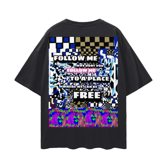 FOLLOW ME- Deep Drop Shoulder Tee - 190 GSM