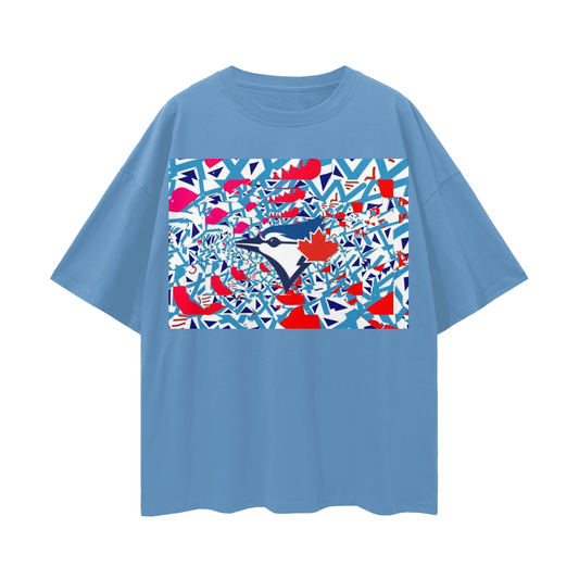 BLUE DREAM JAYS -Deep Drop Shoulder Tee - 190 GSM
