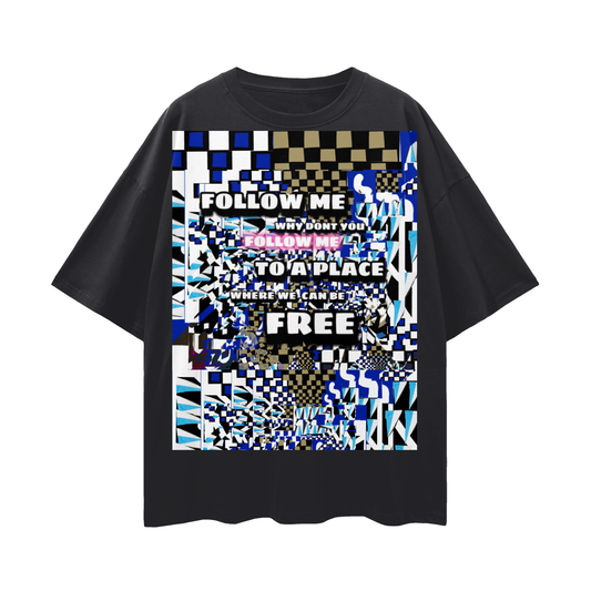 FOLLOW ME- Deep Drop Shoulder Tee - 190 GSM