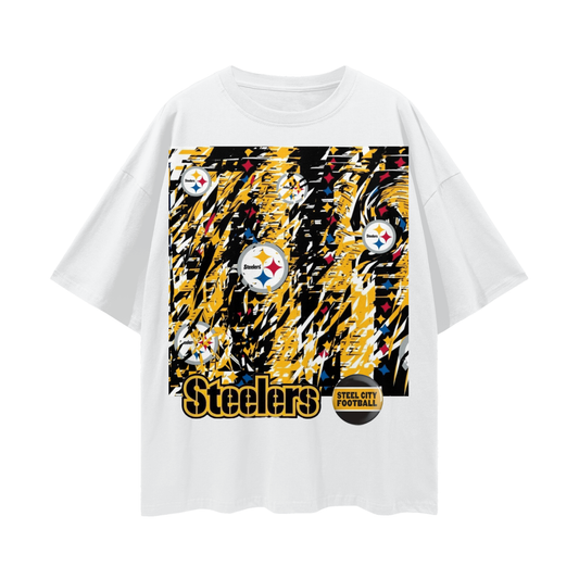 Steelers- Deep Drop Shoulder Tee - 190 GSM