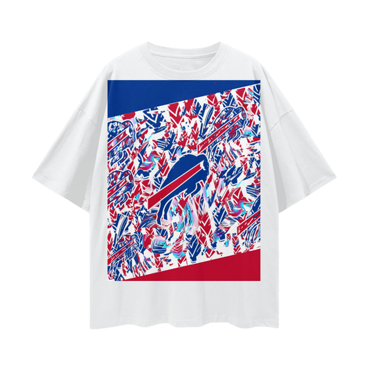 LETS GO Buffalo! - Deep Drop Shoulder Tee - 190 GSM