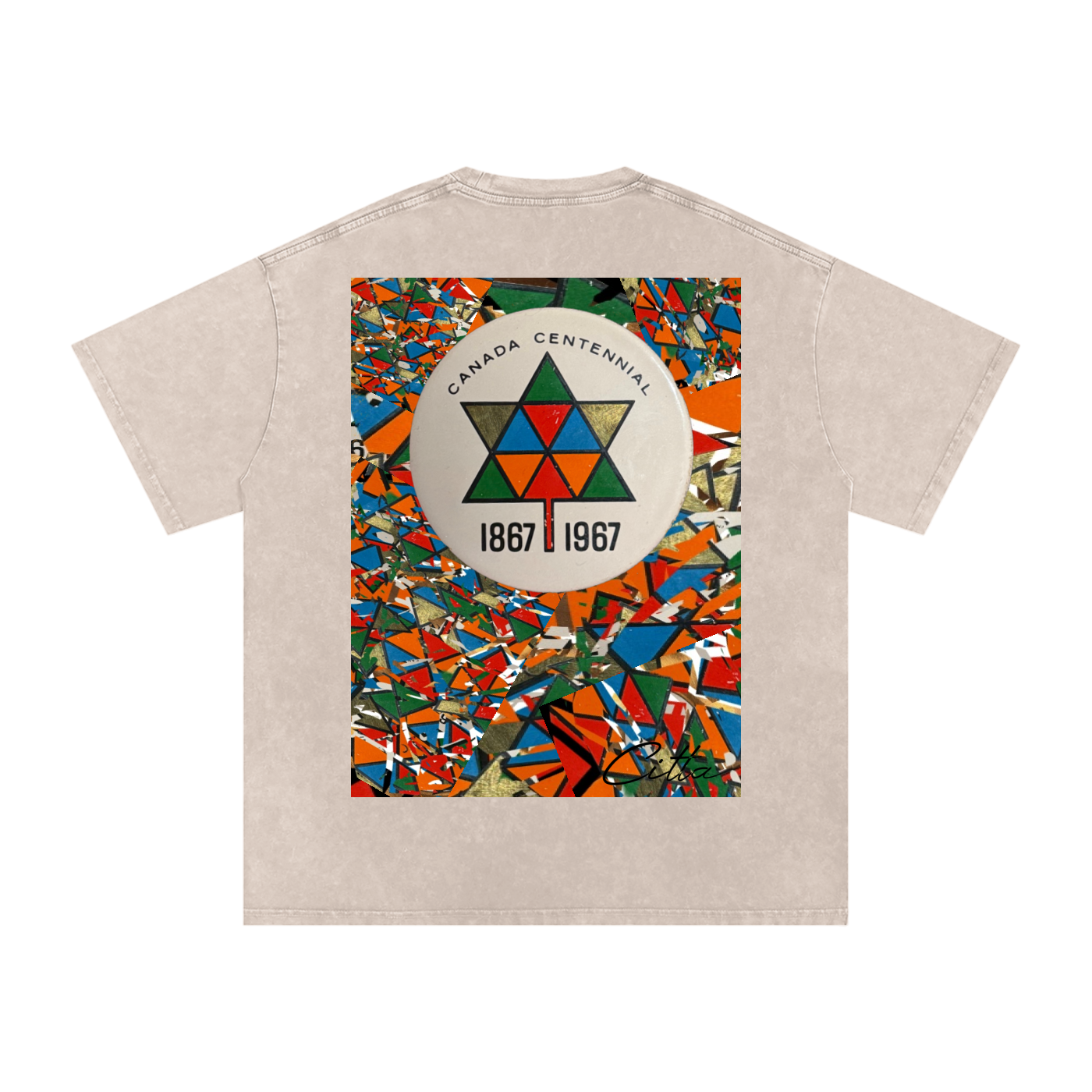 Canada Centennial- Snow Washed Oversized Cotton T-Shirt