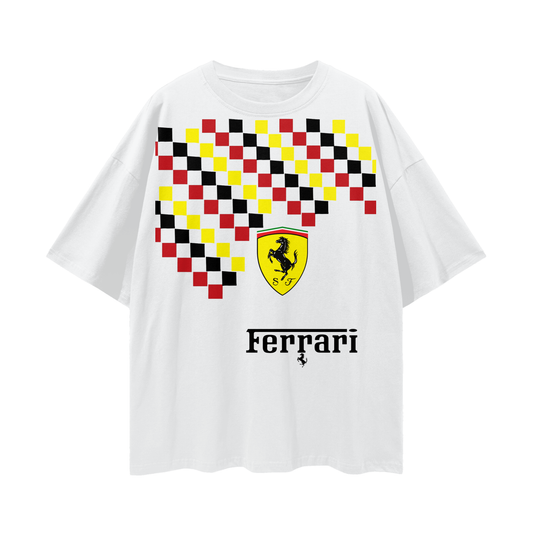 FERRARI- Deep Drop Shoulder Tee - 190 GSM